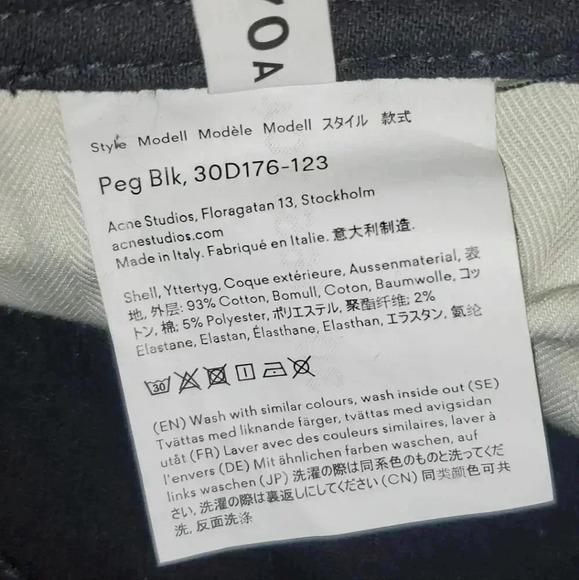 Acne Women’s Size 28 Jeans, High Rise, Black, Like New - Picture 9 of 11